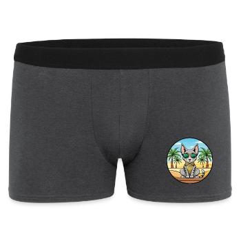 Ägyptische Mau-Katzenrasse Cartoon-Sonnenbrille Strand - Männer Boxer Shorts - Anthrazit - Vorne
