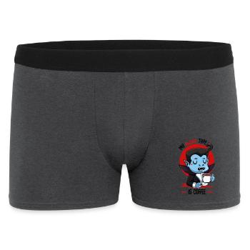 Blood Coffee Vampire Cartoon - Men's Boxer Shorts - charcoal grey - Front