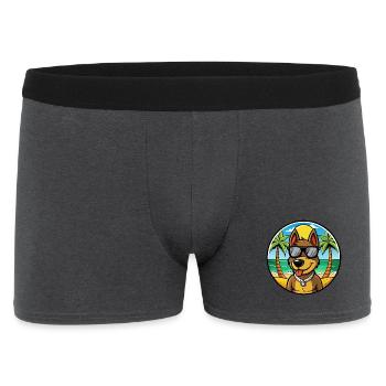 German Hunting Terrier Dog Breed Cartoon Beach - Men's Boxer Shorts - charcoal grey - Front