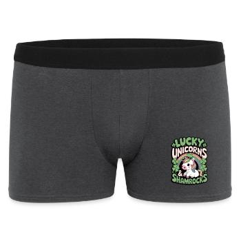 Lucky Unicorns & Shamrocks - Men's Boxer Shorts - charcoal grey - Front