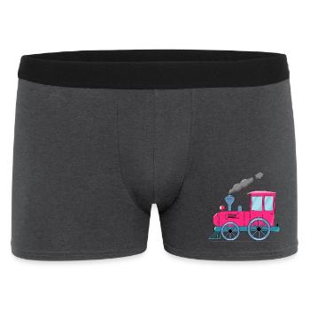Kinderzug Eisenbahn pink - Männer Boxer Shorts - Anthrazit - Vorne