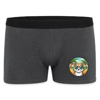 Siberian Cat Breed Cartoon Sunglasses Beach - Men's Boxer Shorts - charcoal grey - Front