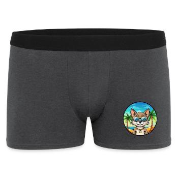 Brasilianisch Kurzhaar Katzenrasse Cartoon Sonnenbrille - Männer Boxer Shorts - Anthrazit - Vorne
