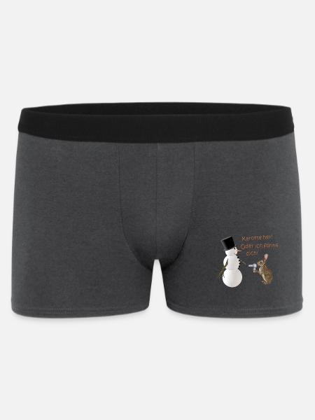 Karotte her! Oder ich föhne dich! - Männer Boxer Shorts - Anthrazit