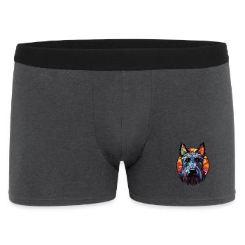 Scottish Terrier Hunderasse Aquarell Illustration - Männer Boxer Shorts - Anthrazit - Vorne