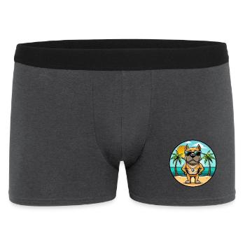 Bull Boxer Hund Rasse Cartoon Sonnenbrille Strand - Männer Boxer Shorts - Anthrazit - Vorne