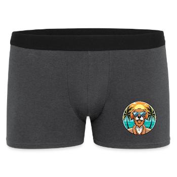 Épagneul picard race de chien dessin animé lunettes de soleil plage - Boxer Homme - charbon - Devant