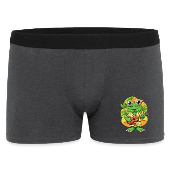 Lustige Frosch Cartoon Sommer Strand Sonnenbrille Gitarre - Männer Boxer Shorts - Anthrazit - Vorne