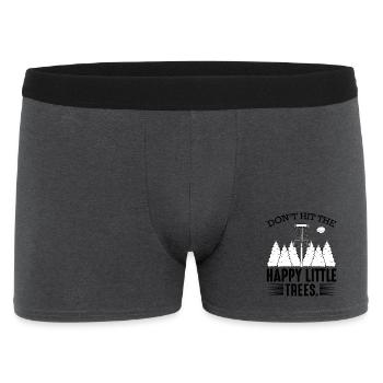Don't Hit The Happy Little Trees Disc Golf Gift - Men's Boxer Shorts - charcoal grey - Front