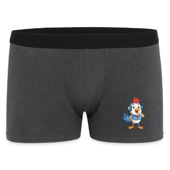 Huhn Lustige Cartoon Figur Kopfhörer Musik - Männer Boxer Shorts - Anthrazit - Vorne