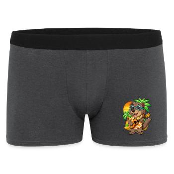 Lustige Biber Cartoon Sommer Strand Sonnenbrille - Männer Boxer Shorts - Anthrazit - Vorne