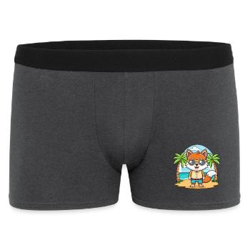 Fox Funny Cartoon Summer Beach Sunglasses - Men's Boxer Shorts - charcoal grey - Front