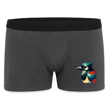 Blauhäher Cartoon Figur Buntes Haustier Tier - Männer Boxer Shorts - Anthrazit - Vorne