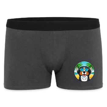 Berner Sennenhund Rasse Cartoon Sonnenbrille Strand - Männer Boxer Shorts - Anthrazit - Vorne