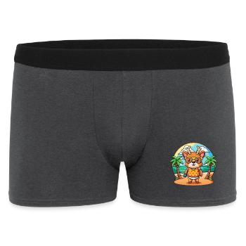 Hirsch Lustige Cartoon Sommer Strand Sonnenbrille - Männer Boxer Shorts - Anthrazit - Vorne