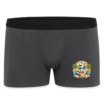 Cow Funny Cartoon Summer Beach Sunglasses - Men's Boxer Shorts - charcoal grey - Front