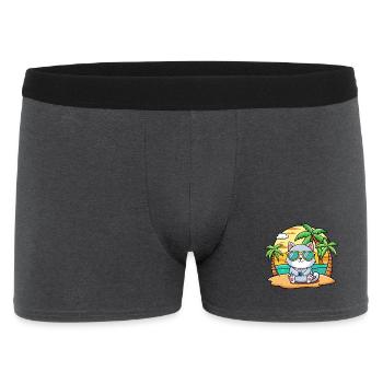 Katze Lustige Cartoon Sommer Strand Sonnenbrille - Männer Boxer Shorts - Anthrazit - Vorne