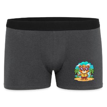 Bär Lustige Cartoon Sommer Strand Sonnenbrille - Männer Boxer Shorts - Anthrazit - Vorne