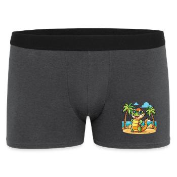 Anaconda Funny Cartoon Summer Beach Sunglasses - Men's Boxer Shorts - charcoal grey - Front