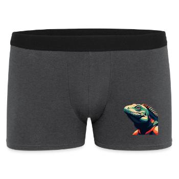 Iguane Dessin animé Personnage Animal de compagnie coloré - Boxer Homme - charbon - Devant