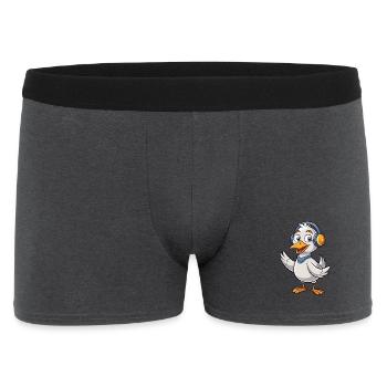 Goose Funny Cartoon Character Casque Musique - Boxer Homme - charbon - Devant