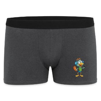 Emu Funny Cartoon Character Musique de casque - Boxer Homme - charbon - Devant