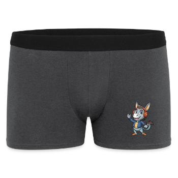 Esel Lustige Cartoon Figur Kopfhörer Musik - Männer Boxer Shorts - Anthrazit - Vorne