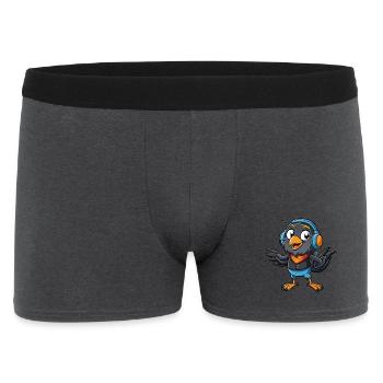 Crow Funny Cartoon Character Musique de casque - Boxer Homme - charbon - Devant
