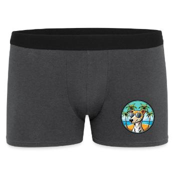 Whippet Hund Rasse Cartoon Sonnenbrille Strand - Männer Boxer Shorts - Anthrazit - Vorne