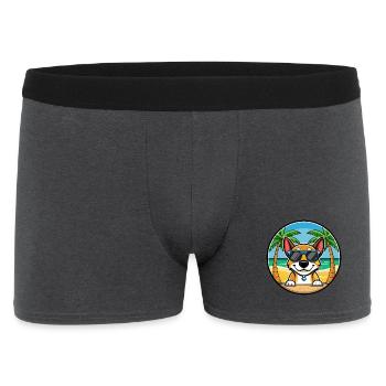 Serbischer dreifarbiger Laufhund Rasse Cartoon Strand - Männer Boxer Shorts - Anthrazit - Vorne