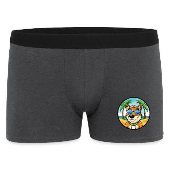 Volpino Italiano Dog Breed Cartoon Sunglass Beach - Men's Boxer Shorts - charcoal grey - Front