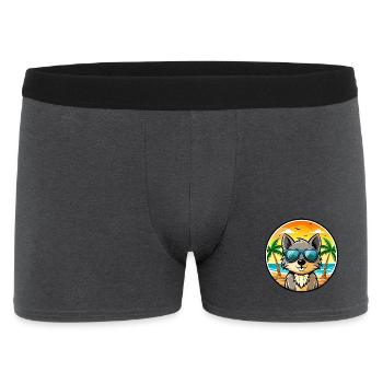 Schipperke Hunderasse Cartoon Sonnenbrille Strand - Männer Boxer Shorts - Anthrazit - Vorne