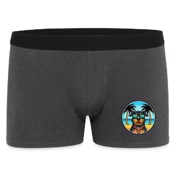 Rottweiler Chien Race Dessin Animé Lunettes De Soleil Plage - Boxer Homme - charbon - Devant