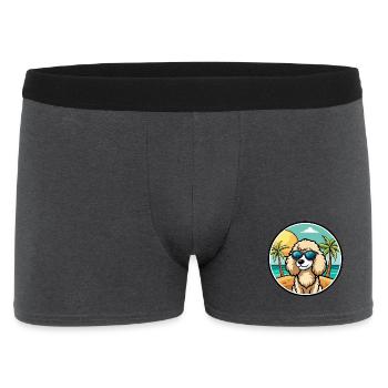 Caniche Chien Race Dessin Animé Lunettes De Soleil Plage - Boxer Homme - charbon - Devant