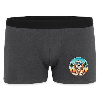 Petit Basset Griffon Vendeen Hunderasse Karikatur - Männer Boxer Shorts - Anthrazit - Vorne