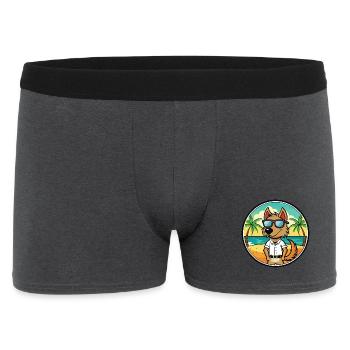 Polnische Jagdhunderasse Cartoon Sonnenbrille Strand - Männer Boxer Shorts - Anthrazit - Vorne