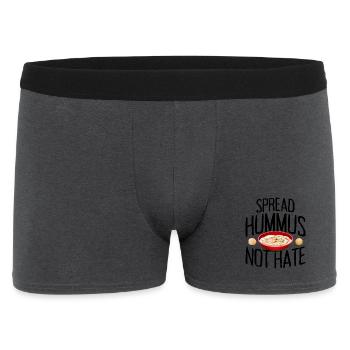 Spread Hummus Not Hate Vegan Geschenk Für Veganer - Männer Boxer Shorts - Anthrazit - Vorne