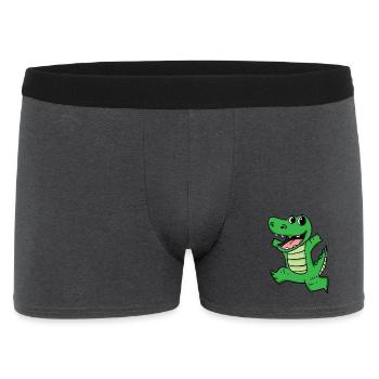 Krokodil Niedlich froh lustig - Männer Boxer Shorts - Anthrazit - Vorne