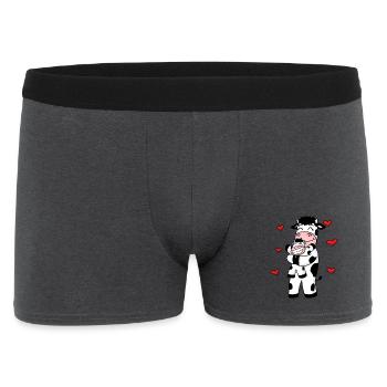 Kuh Familie Bauernhof Kühe Herz Geschenk - Männer Boxer Shorts - Anthrazit - Vorne