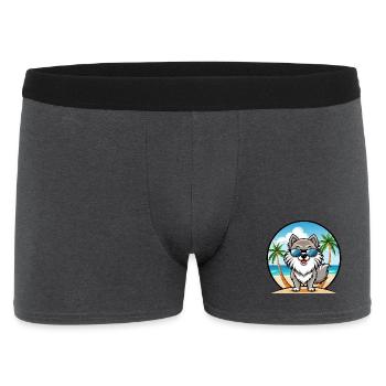 Keeshond Chien Race Dessin Animé Lunettes de Soleil Plage - Boxer Homme - charbon - Devant
