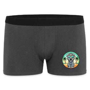 Irischer Wolfshund Hunderasse Cartoon Sonnenbrille Strand - Männer Boxer Shorts - Anthrazit - Vorne