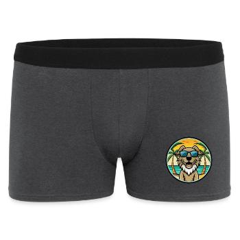 German Spaniel Dog Breed Cartoon Sunglasses Beach - Men's Boxer Shorts - charcoal grey - Front
