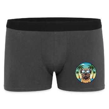Englische Dogge Hund Rasse Cartoon Sonnenbrille Strand - Männer Boxer Shorts - Anthrazit - Vorne