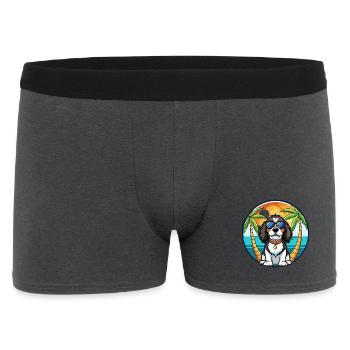 English Springer Spaniel Hunderasse Cartoon Beach - Männer Boxer Shorts - Anthrazit - Vorne