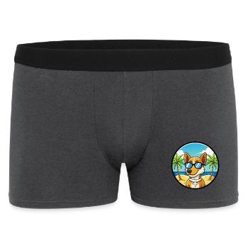Dänisch Schwedische Bauernhund Rasse Cartoon Sonnenbrille - Männer Boxer Shorts - Anthrazit - Vorne