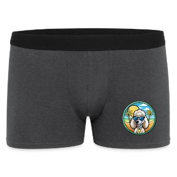 Corded Poodle Hunderasse Cartoon Sonnenbrille Strand - Männer Boxer Shorts - Anthrazit - Vorne