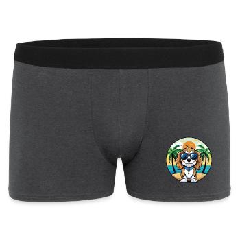 Cavalier Chien Race Dessin Animé Lunettes de Soleil Plage - Boxer Homme - charbon - Devant
