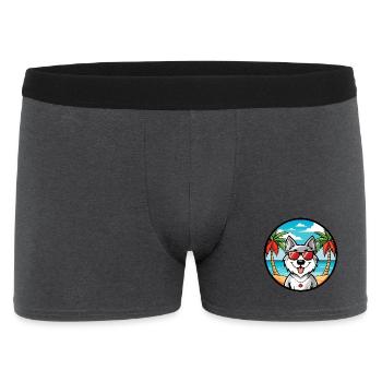 Canadian Eskimo Dog Breed Cartoon Sunglasses Beach - Men's Boxer Shorts - charcoal grey - Front