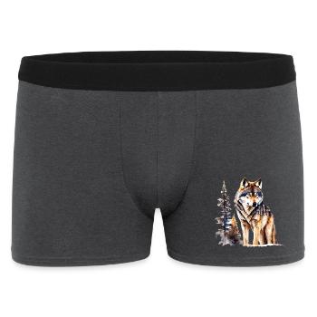 Wolf - Männer Boxer Shorts - Anthrazit - Vorne
