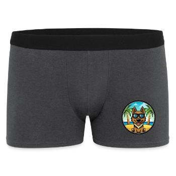 Black Tan Dog Breed Cartoon Sunglasses Beach - Men's Boxer Shorts - charcoal grey - Front